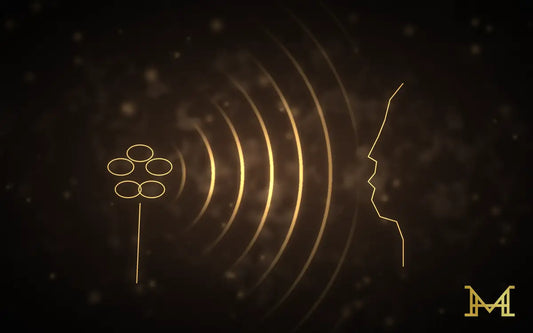 Goldene Linien von Duft und Emotion auf dunklem Hintergrund